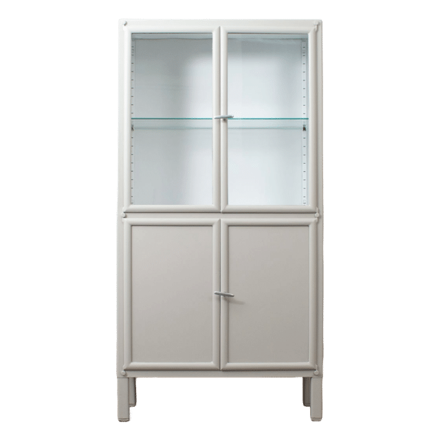 Vintage Apothekerskast Zijdegrijs Overgespoten