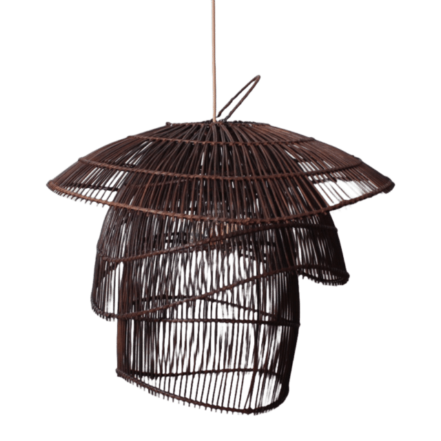 Rotan Hanglamp Paddenstoel Bruin S
