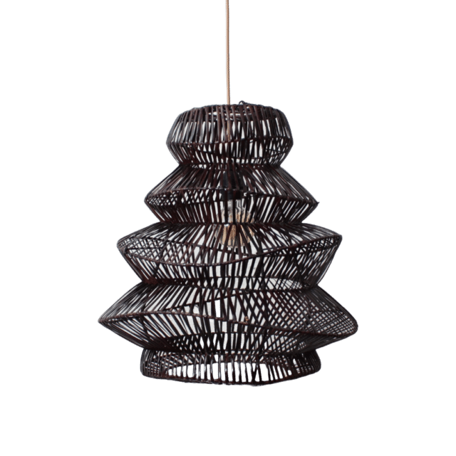 Rotan Hanglamp Pagoda Bruin S
