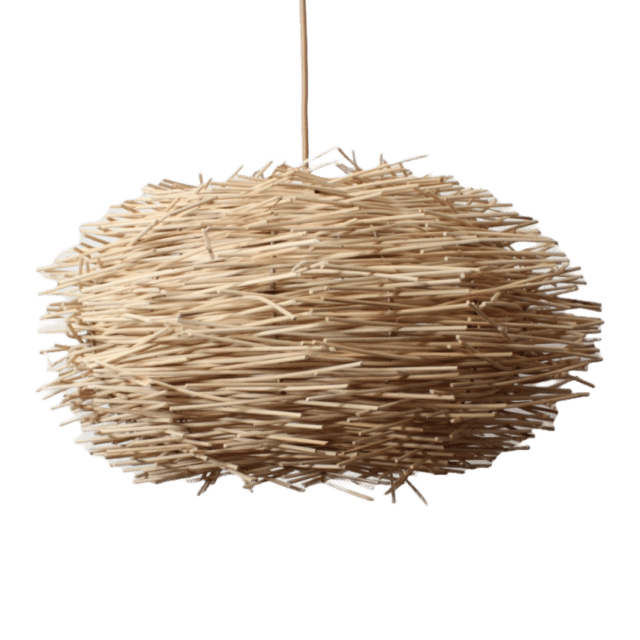 Rotan Hanglamp Wabisabi Half Bruin S