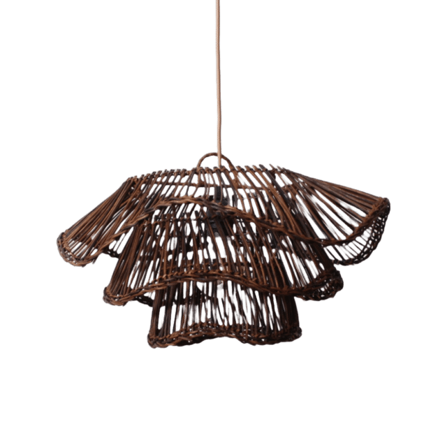 Rotan Hanglamp Wabisabi Half Bruin S