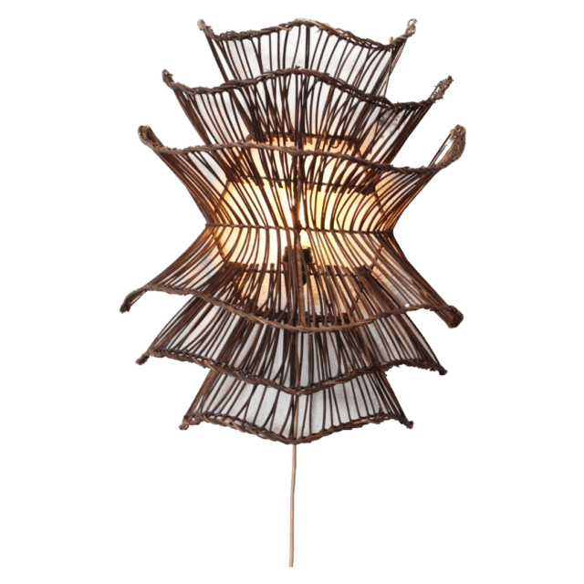 Rotan Hanglamp Wabisabi Bruin L