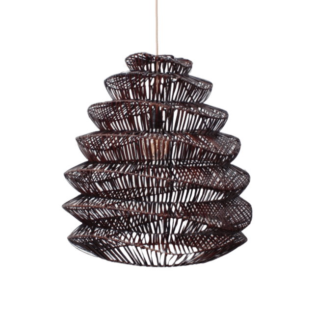 Rotan Hanglamp Pagoda Bruin M