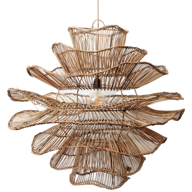 Rotan Hanglamp Wabisabi Gemeleerd L