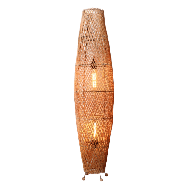 Rotan Vloer Lamp Apollo Gemeleerd M