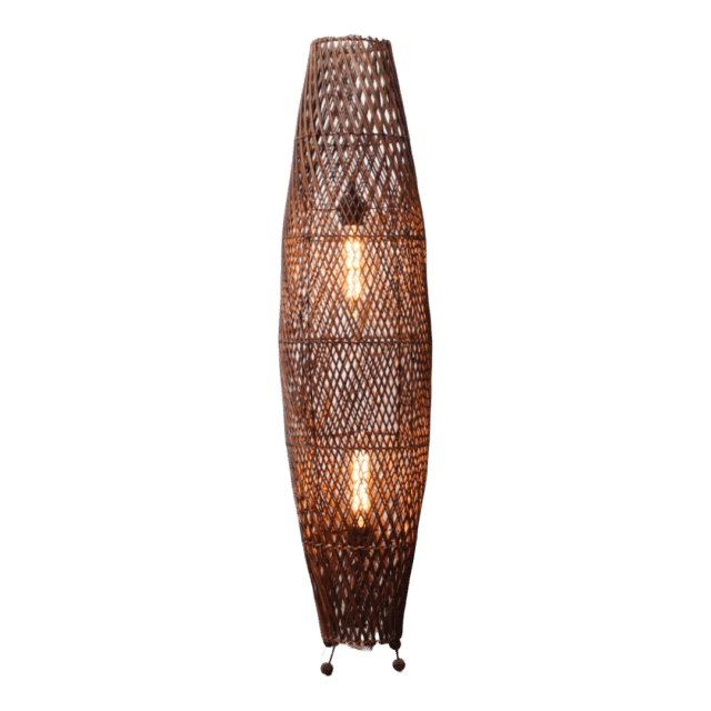 Rotan Vloerlamp Apollo Bruin M