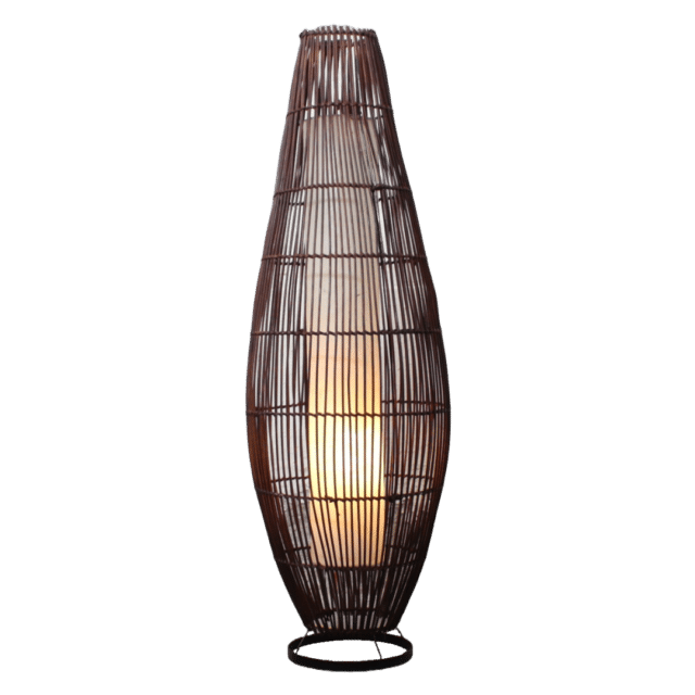 Rotan Vloerlamp Lucus Bruin M