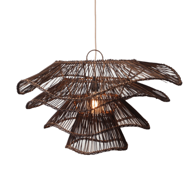 Rotan Hanglamp Wabisabi Half Bruin M