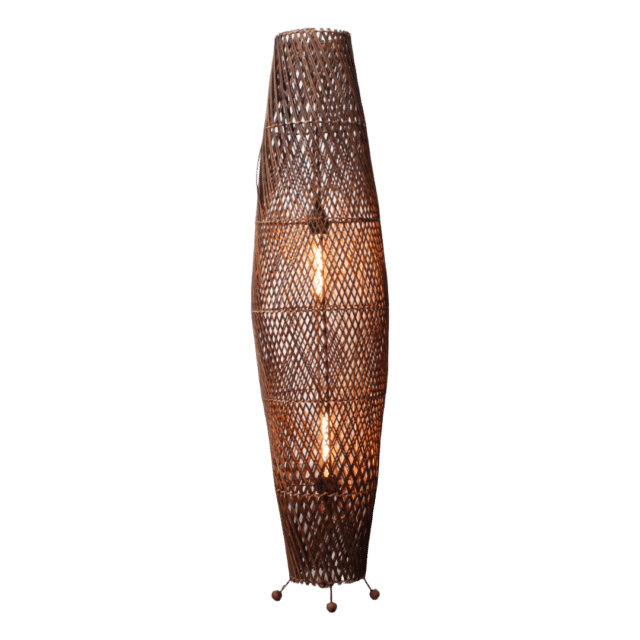 Rotan Vloerlamp Apollo Bruin M