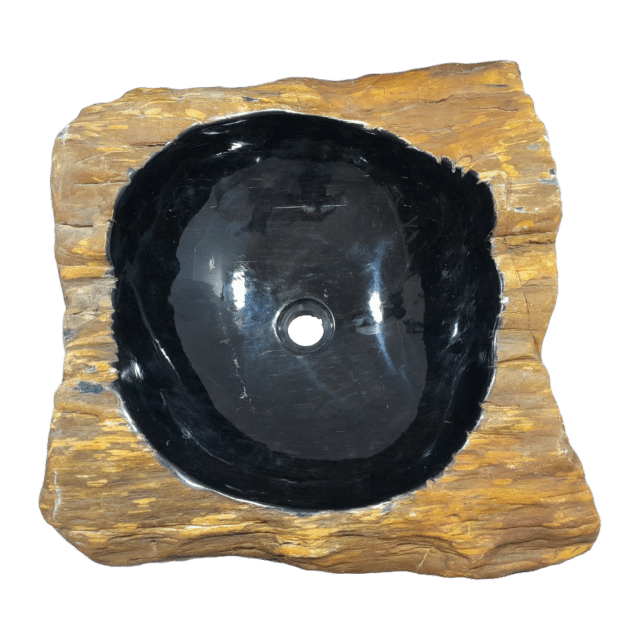 Fossiel Houten Wasbak Zwart 22768