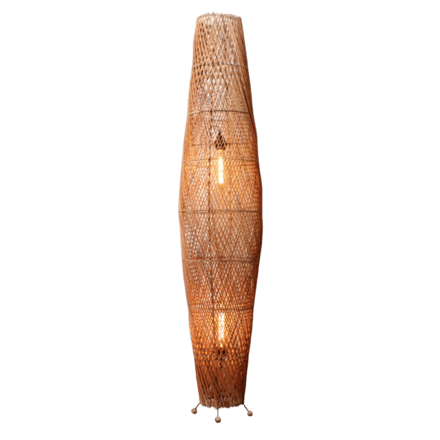 Rotan Vloerlamp Apollo Gemeleerd L