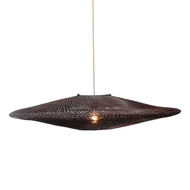 Rotan Hanglamp Ufo Bruin L
