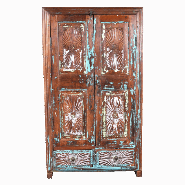 Indiase Houten Kast Licht