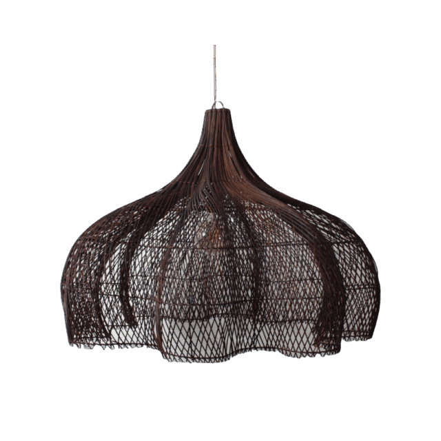 Rotan Hanglamp Bloem Bruin M