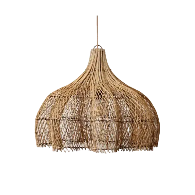 Rotan Hanglamp Bloem Gemeleerd S