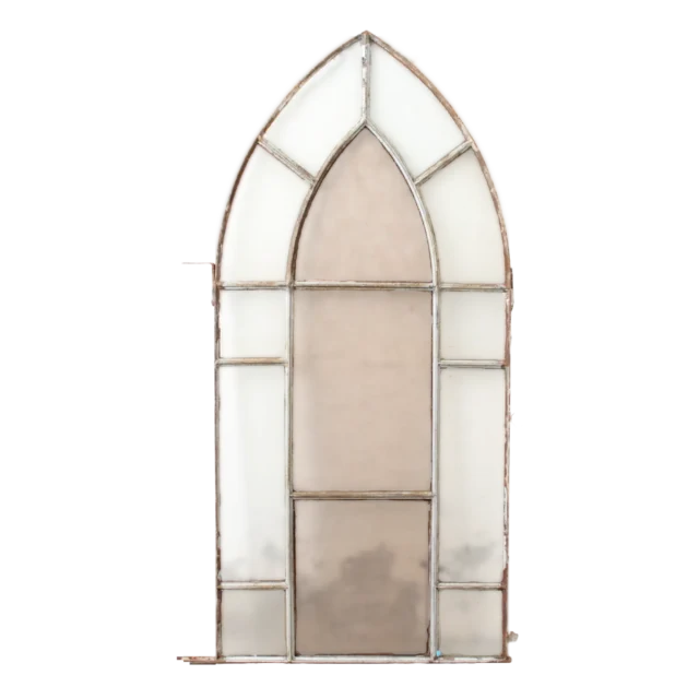 Gietijzeren Raam Met Glas Bruin