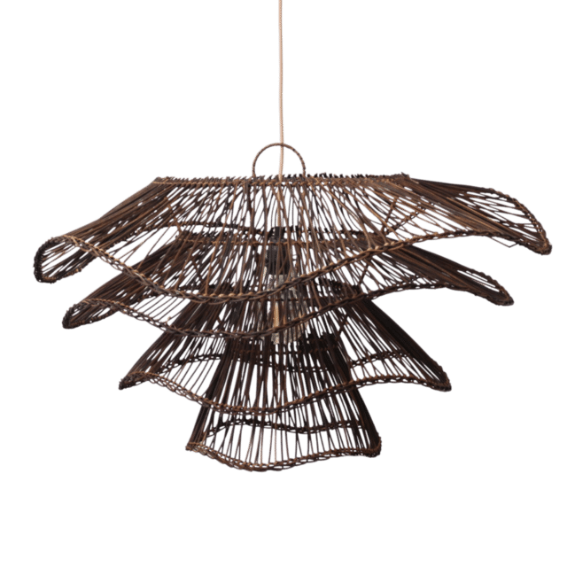 Rotan Hanglamp Wabisabi Half Bruin L