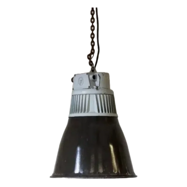 Zwarte Emaille Fabriekslamp