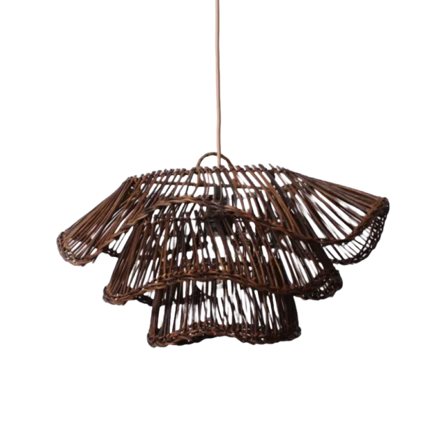 Rotan Hanglamp Wabisabi Half Bruin S