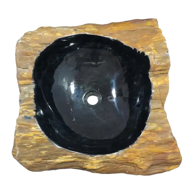 Fossiel Houten Wasbak Zwart 22768
