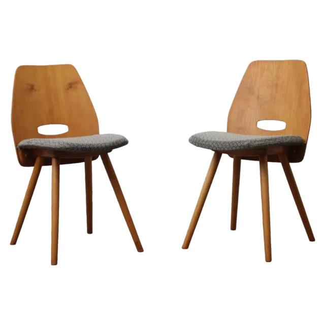 Vintage Lollipop Stoelen Frantiek Jirk Grijs Blauw
