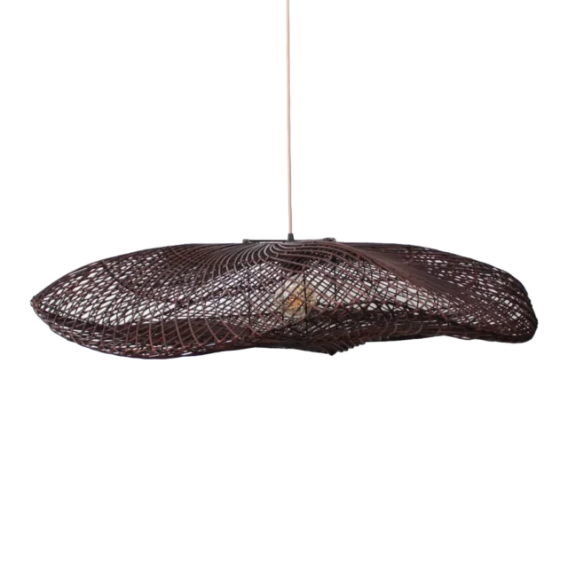 Rotan Hanglamp Wolk Bruin L