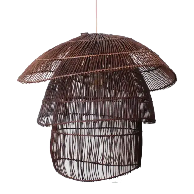 Rotan Hanglamp Paddenstoel Bruin L