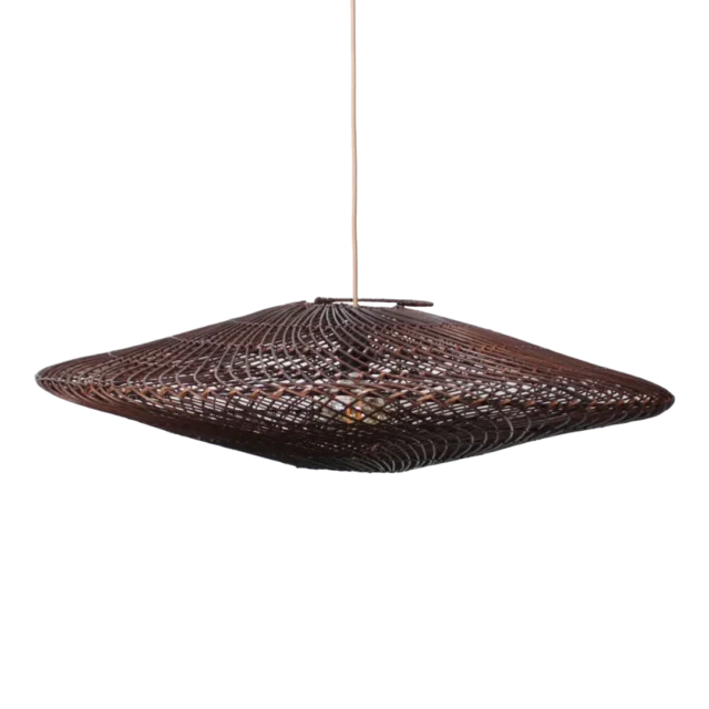Rotan Hanglamp Ufo Bruin M