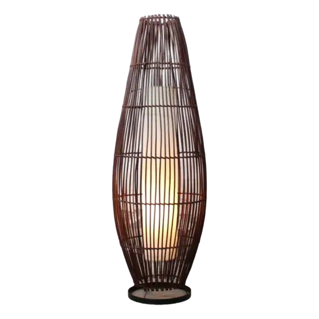 Rotan Vloerlamp Lucus Bruin S