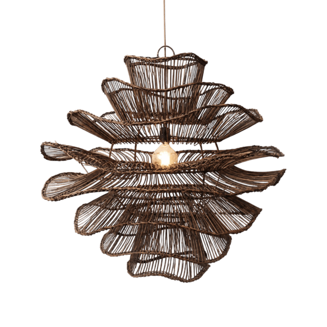 Rotan Hanglamp Wabisabi Bruin M